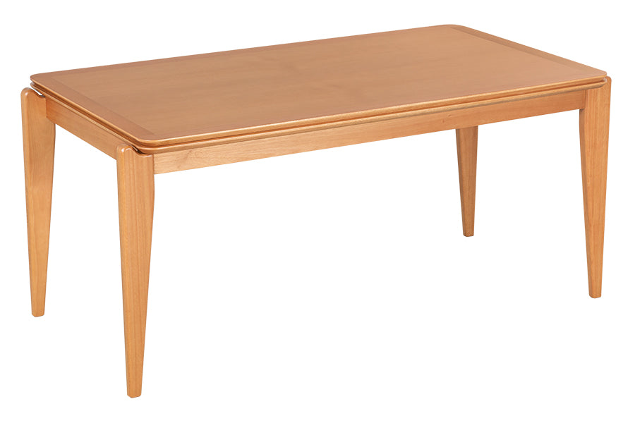 Mesa de Jantar de Madeira 6 Lugares Coimbra 160x90 cm Mel vista na diagonal