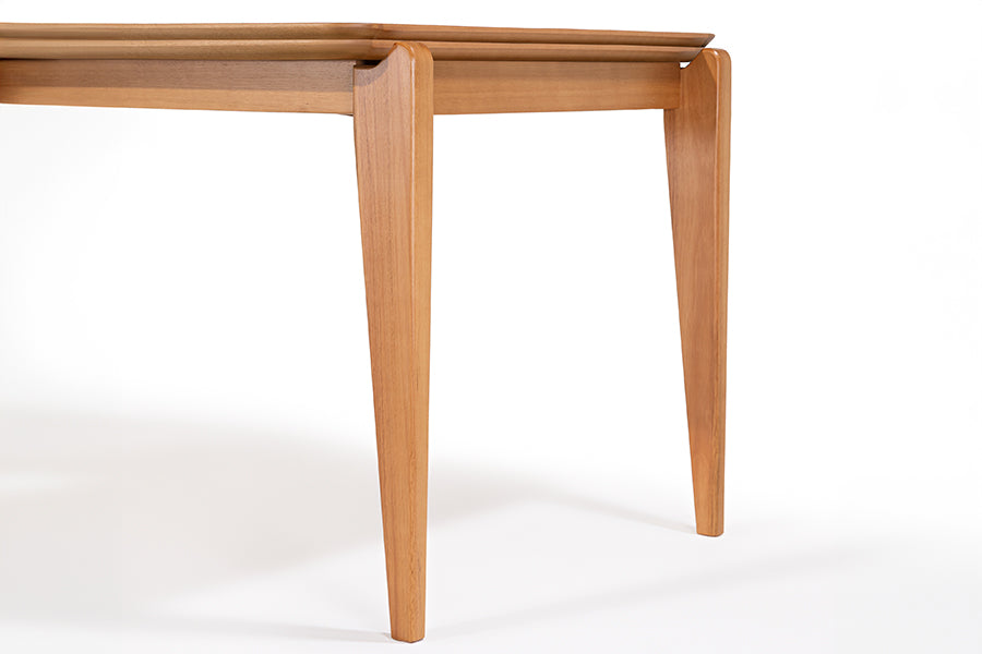 Mesa de Jantar de Madeira 8 Lugares Coimbra 180x90 cm Mel detalhe base