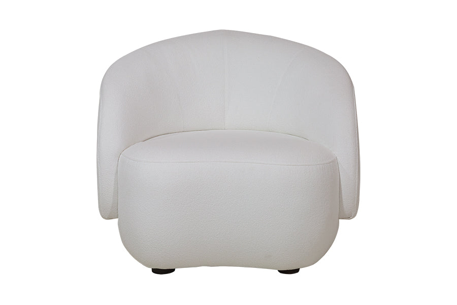 Poltrona para Sala Algarve Gelo vista de frente em fundo branco