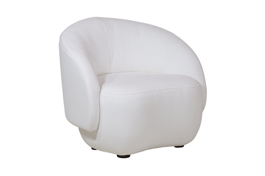 Poltrona para Sala Algarve Gelo vista na diagonal em fundo branco