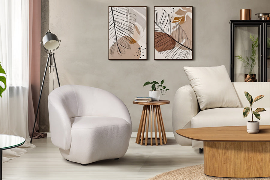 Poltrona para Sala Algarve com sofa algarve e mesa de centro sintra ambientados na sala de estar