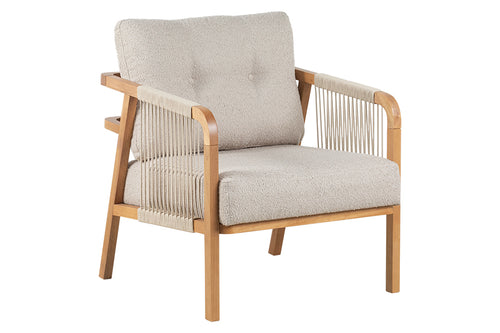 Poltrona para Sala Enlace 85x69,5x79 cm - Areia e Tecido Bege