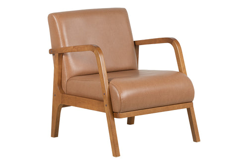 Poltrona para Sala Mocca 76x61x75 cm - Pinhão e Tecido Marrom