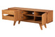 Rack de madeira 165cm Panteon na cor Nozes com gavetas e portas abertas mostrando parte interna