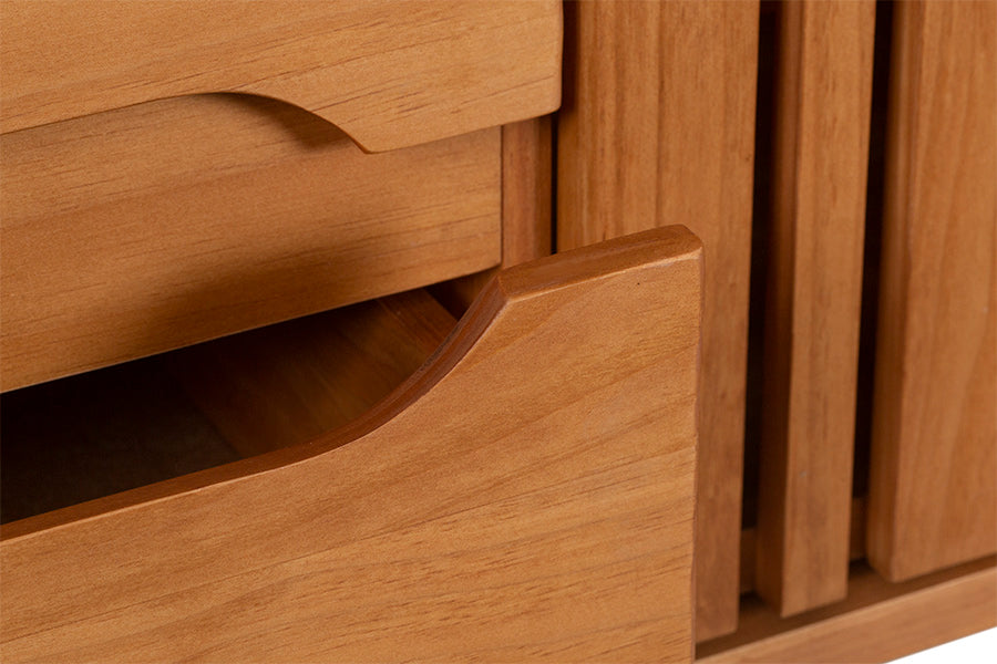 Rack para sala 165cm Panteon na cor Nozes detalhe gaveta