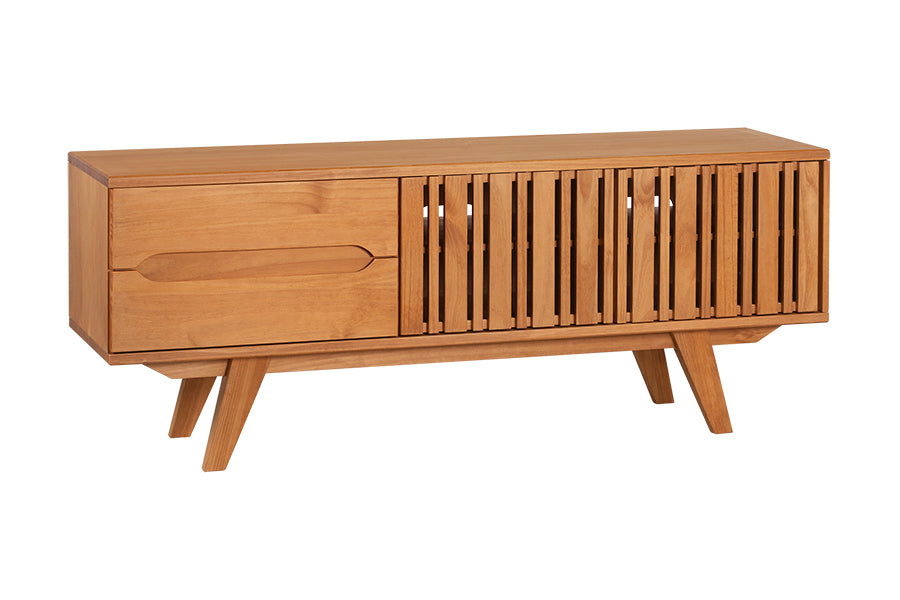 Rack para sala 165cm Panteon na cor Nozes em fundo branco