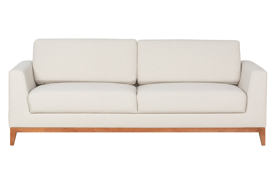 Sofá 3 Lugares Chanfrê 2,10 - Bege visto de frente