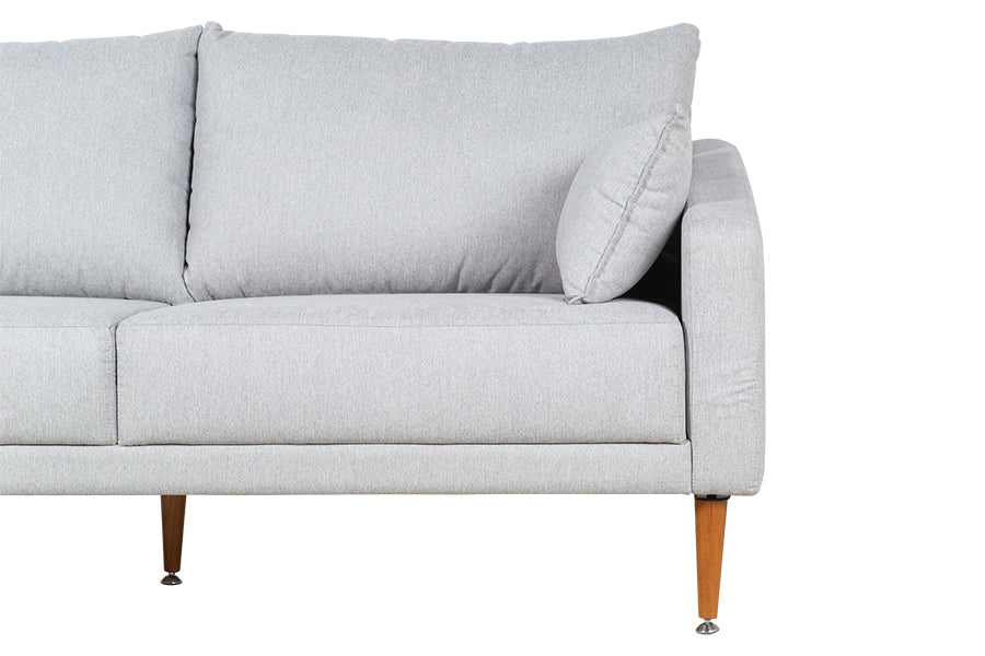 Sofá 3 Lugares Malta - Cinza Claro detalhe lateral