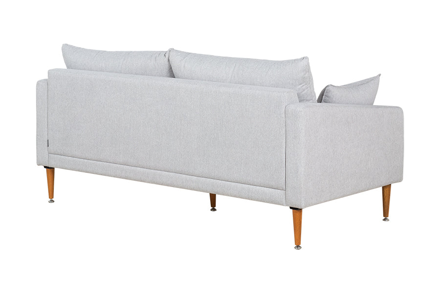 Sofá 3 Lugares Malta - Cinza Claro visto na de costas