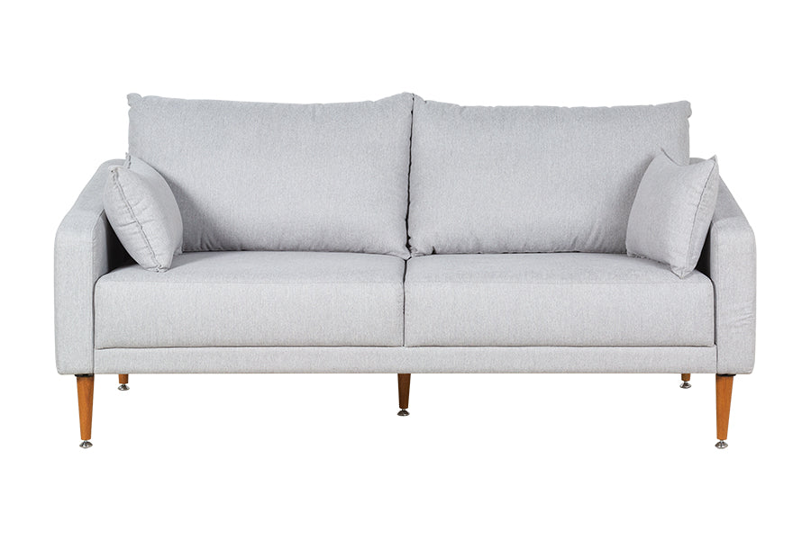 Sofá 3 Lugares Malta - Cinza Claro visto na de frente