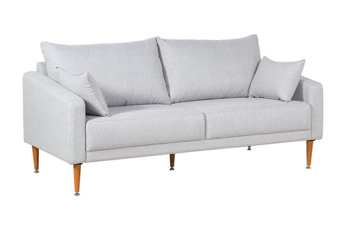 Sofá 3 Lugares Malta - Cinza Claro visto na diagonal