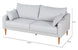 Sofá 3 Lugares Malta - Cinza Claro visto na diagonal com medidas