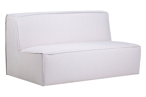 foto do sofá 2 lugares módulo central maraú na cor bege visto na diagonal em fundo branco