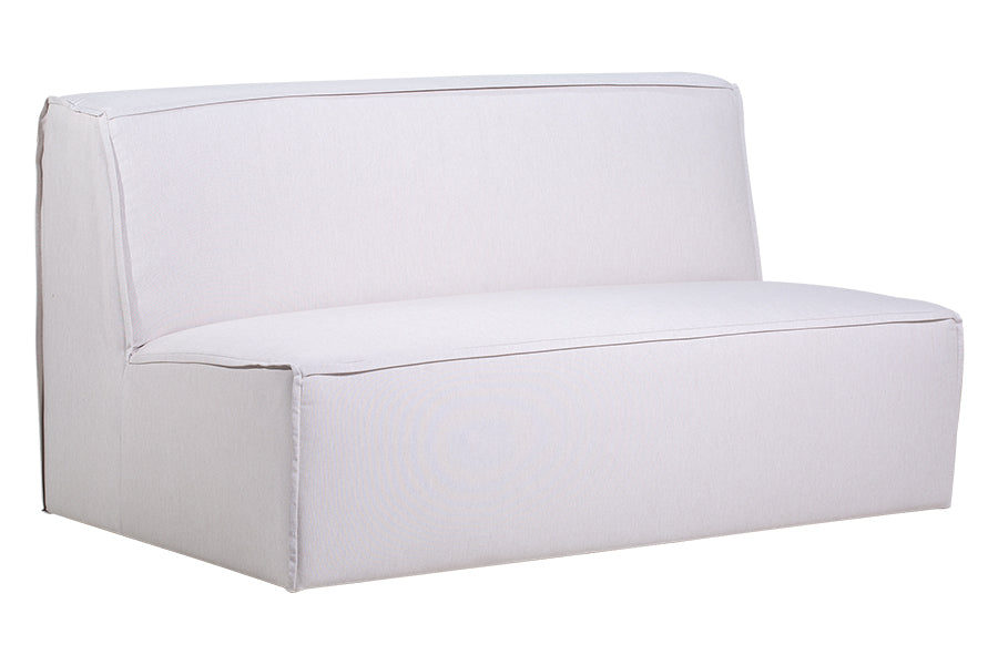 foto do sofá 2 lugares módulo central maraú na cor bege visto na diagonal em fundo branco