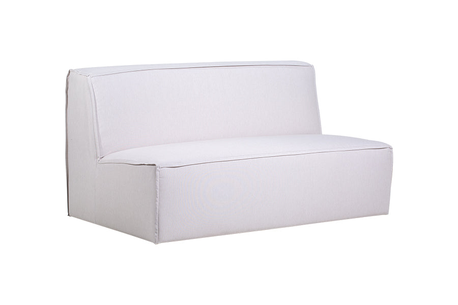foto do sofá 2 lugares módulo central maraú na cor bege visto na diagonal em fundo branco
