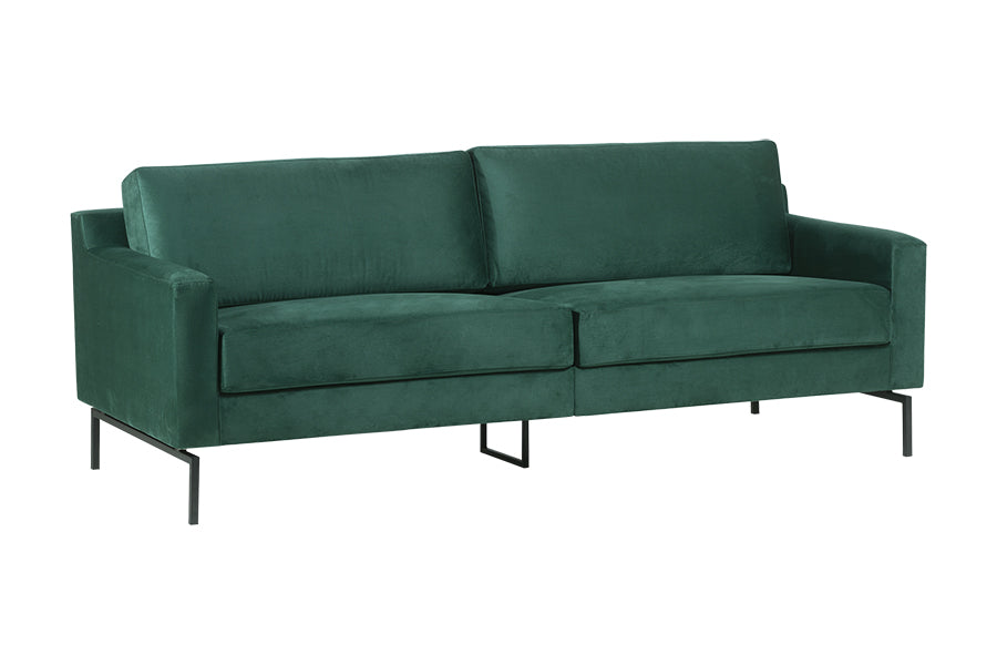 sofa 3 lugares berlin verde visto na diagonal