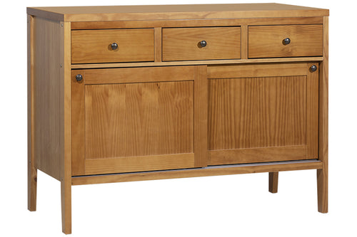 Buffet para sala sabor caseiro nozes vista em perspectiva