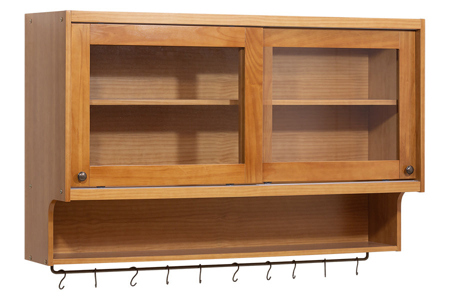 armario aereo 2 portas sabor caseiro nozes visto em perspectiva