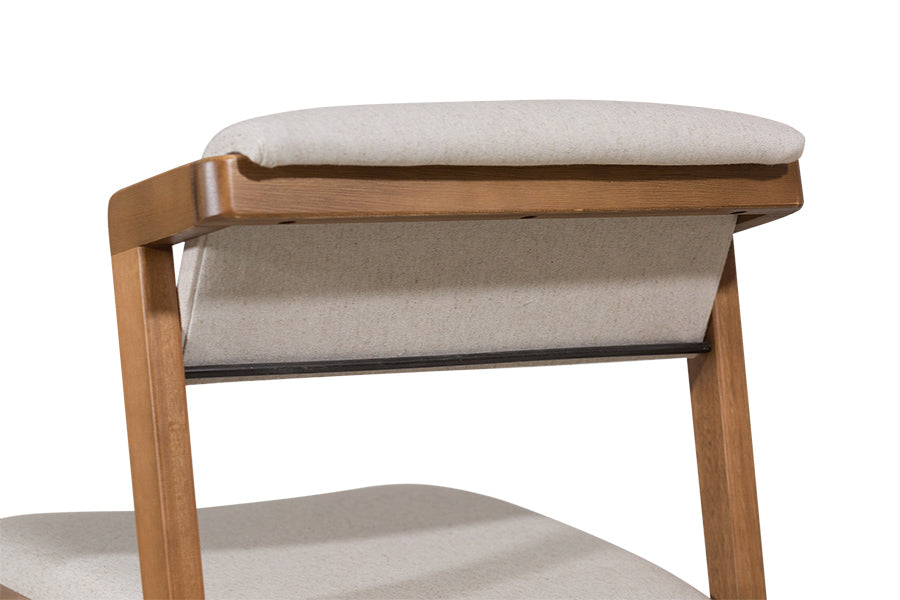 cadeira estofada santorini para sala de jantar detalhe suporte