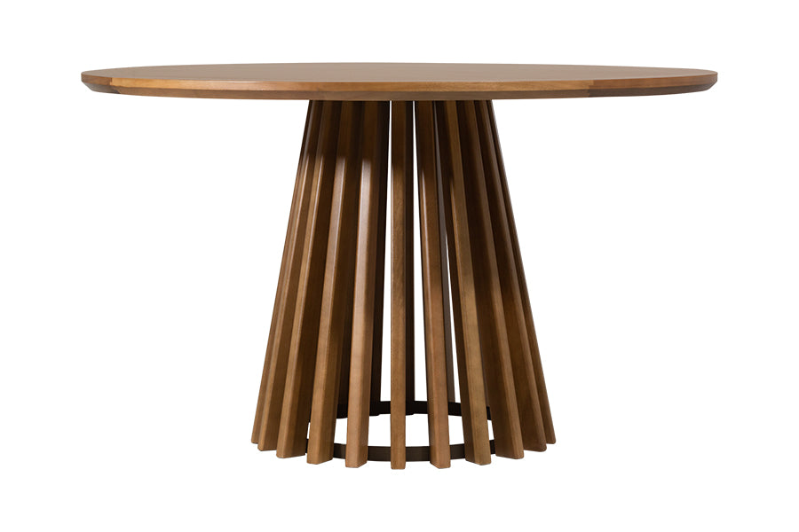 mesa de jantar didion cor avela de madeira de verdade eucalipto vista de lado
