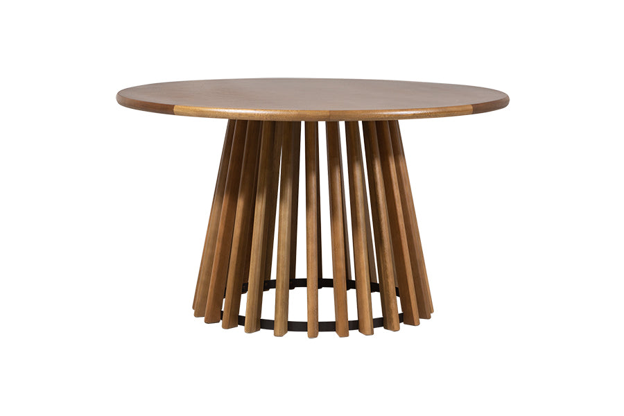 mesa de centro redonda de madeira didion vista lateral