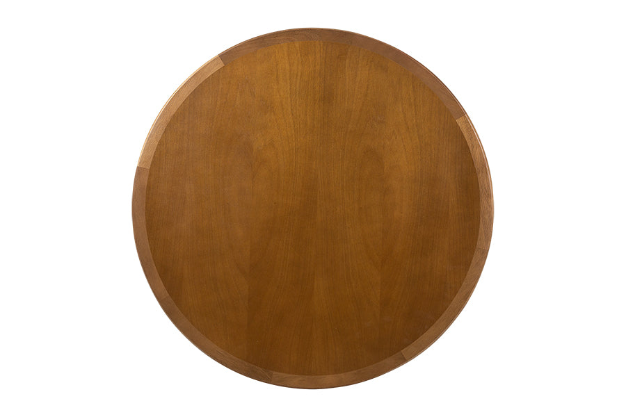 mesa de centro redonda de madeira didion vista do tampo