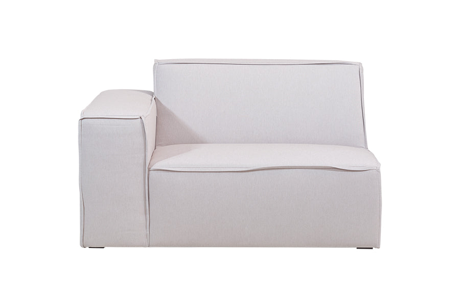 foto do sofá módulo direito maraú na cor bege visto de frente em fundo branco