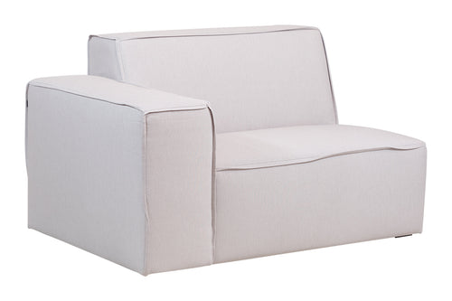 foto do sofá módulo direito maraú na cor bege visto na diagonal em fundo branco