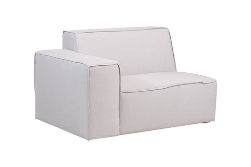 foto do sofá módulo direito maraú na cor bege visto na diagonal em fundo branco