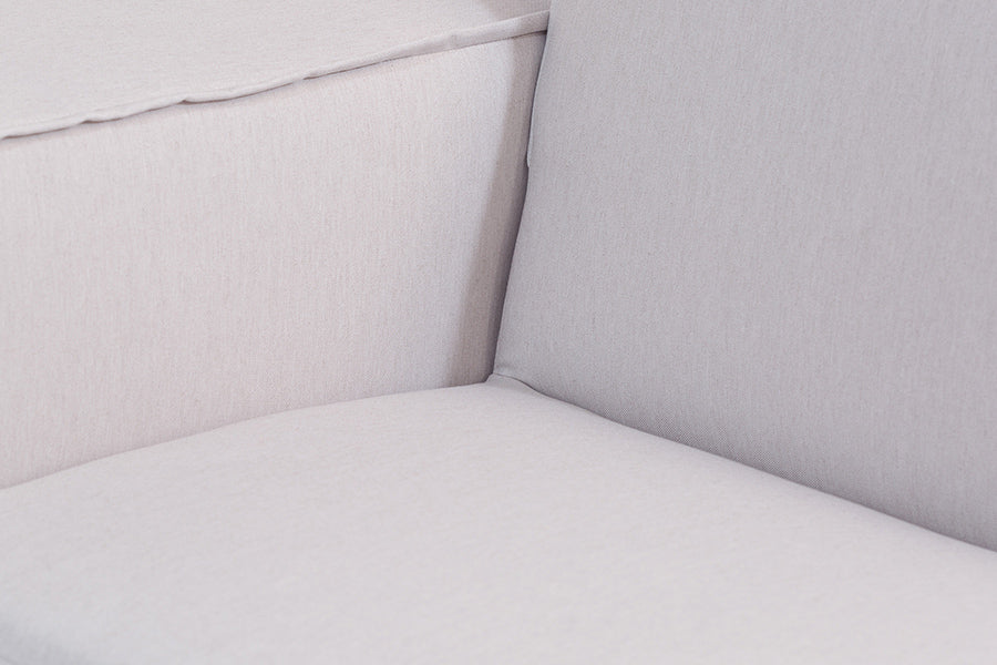 foto do sofá módulo direito maraú na cor bege detalhe costura