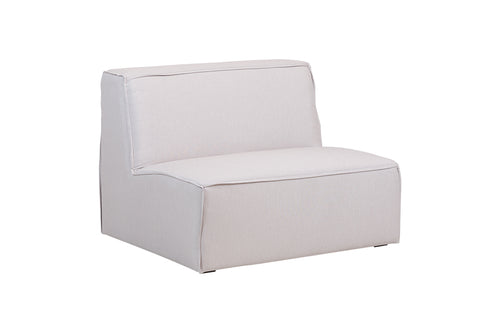 foto do sofá 1 lugar módulo central maraú na cor bege visto na diagonal em fundo branco
