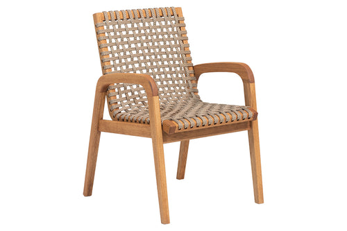 Cadeira com Bracos Trama Jatoba e Corda Rami frente direita