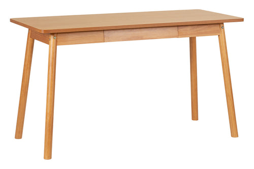 Escrivaninha para quarto Baviera Nozes vista na diagonal em fundo branco