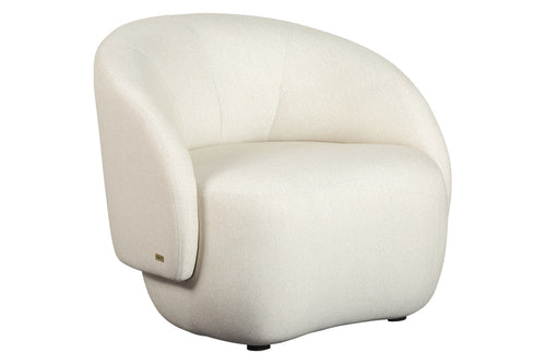 Poltrona para sala Algarve Bege vista na diagonal em fundo branco