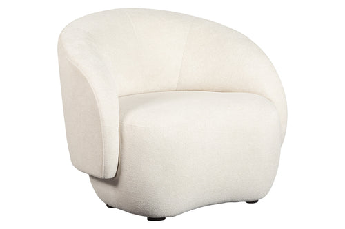 Poltrona para sala Algarve Bege Bouclé diagonal direita