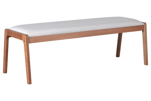 banco de madeira 3 lugares naomi bege visto na diaognal em fundo branco