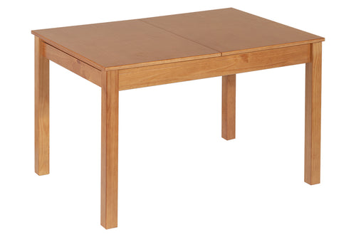 Mesa de Jantar Extensível Euro Nozes vista na diagonal em fundo branco