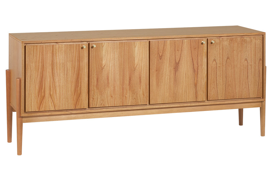 Buffet de Madeira Grace com fundo branco visto em perspectiva