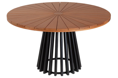 Mesa de Jantar Redonda Gourmet Mel vista de frente em fundo branco