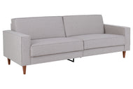 sofa confortavel 3 lugares nairobi cinza claro em fundo infinito visto na diagonal