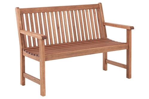 banco de madeira 2 lugares recanto cor jatoba em fundo infinito visto na diagonal