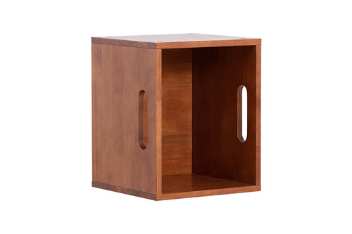 caixa organizadora módulo 30x37 box caramelo em fundo infinito visto em diagonal