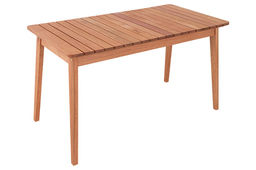 mesa para varanda 6 lugares garden castanheira em fundo infinito visto na diagonal