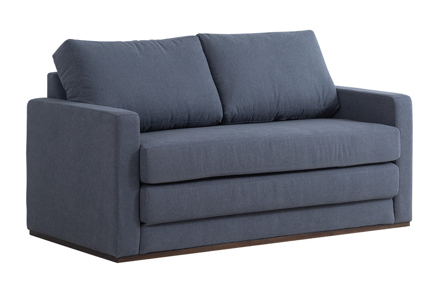 sofa cama confortavel vira grafite visto na diagonal como sofa