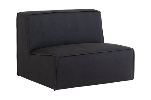 foto do sofá 1 lugar módulo central maraú na cor grafite em fundo branco visto na diagonal