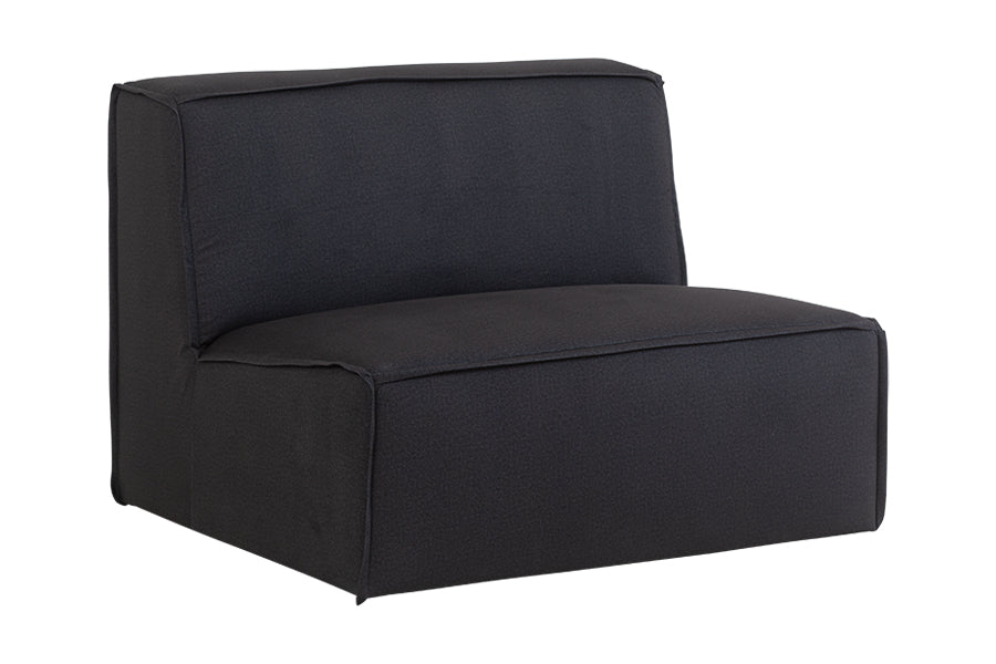 foto do sofá 1 lugar módulo central maraú na cor grafite em fundo branco visto na diagonal