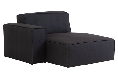 foto do sofá módulo direito com chaise maraú na cor grafite em fundo branco visto na diagonal