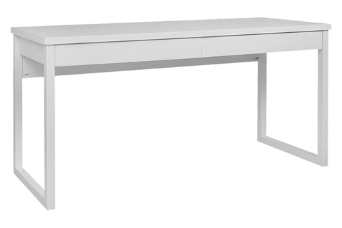 escrivaninha branca 160 cm duna branco giz vista na diagonal