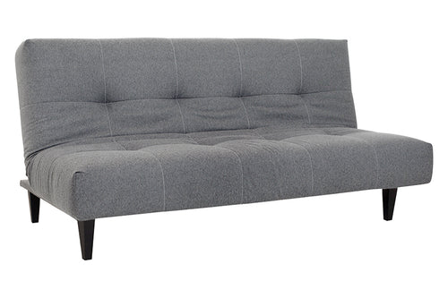 sofa reclinavel cama denver cinza visto na diagonal em forma de sofa
