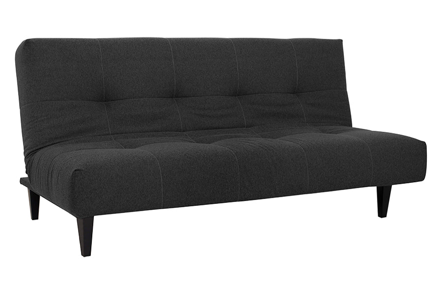 sofa cama 3 lugares denver grafite visto na diagonal como sofa
